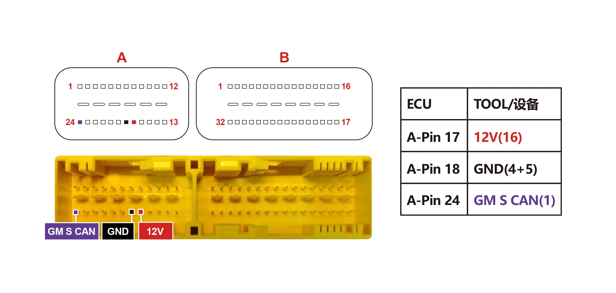 Schemat poglądowy — w module 95640, na schemacie 95256: Podłączenie na stole — FIAT (95256)
