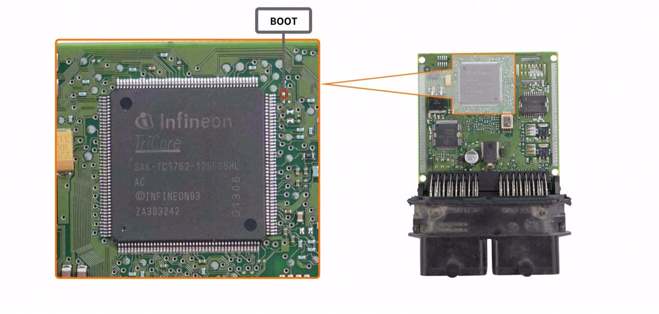 Podłączenie — BOOT TC1762 ME17.6.8 PCB