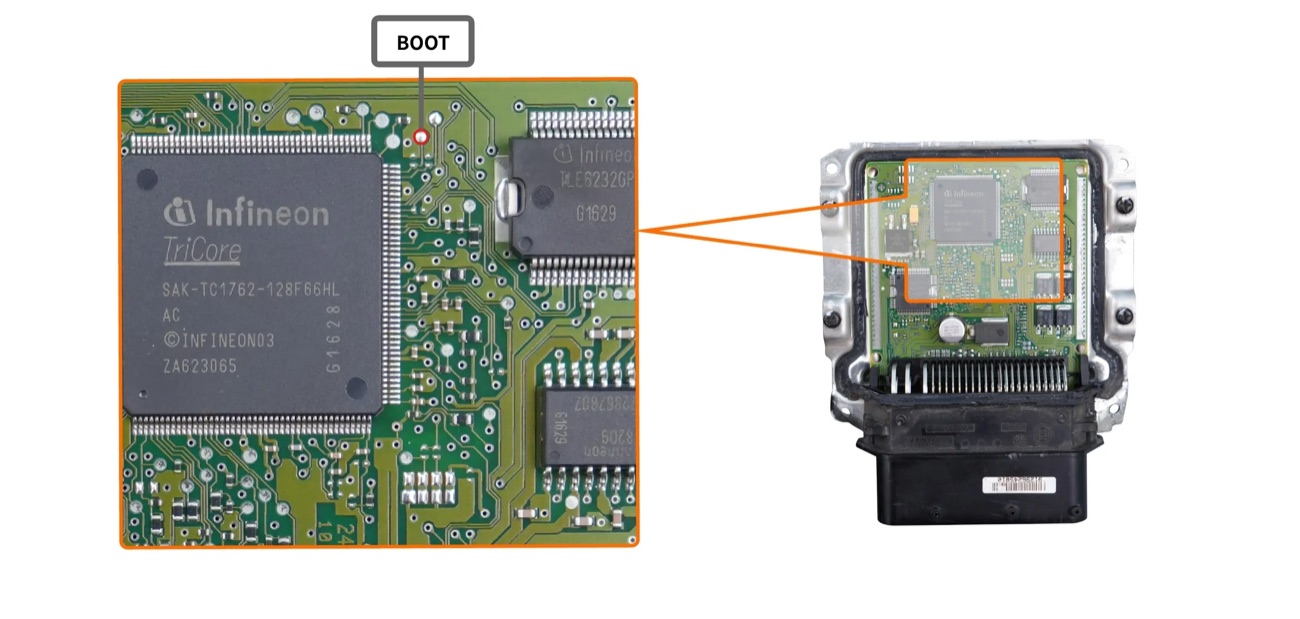 Podłączenie — BOOT TC1762 ME17.9.11 PCB 1
