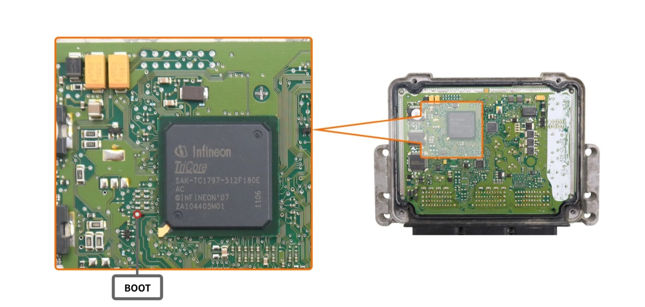 Podłączenie — BOOT TC1797 MEVD17.2.2 PCB 1