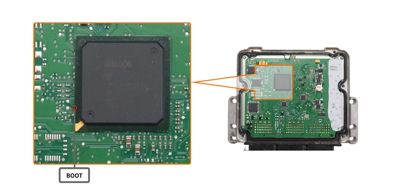 Podłączenie — BOOT TC1797 MEVD17.2.7 PCB 1