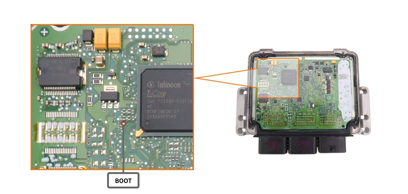 Podłączenie — BOOT TC1797 MEVD17.4.2 PCB