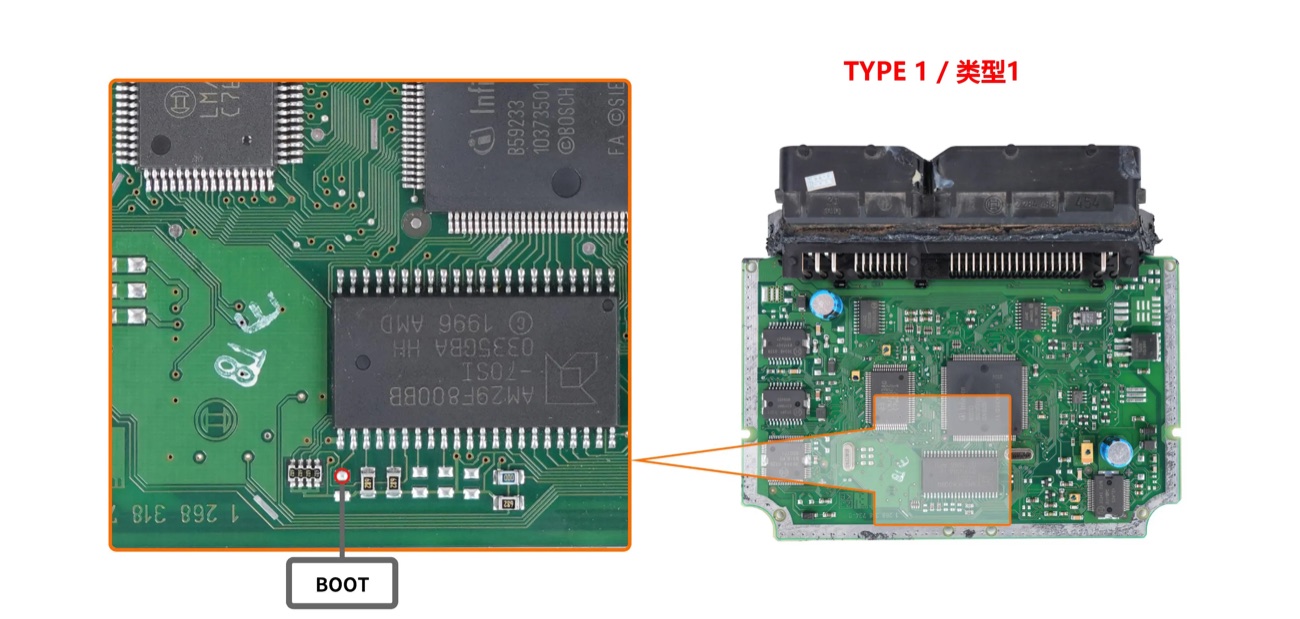 Podłączenie — VAG ME7.5 29F800BB BOOT1