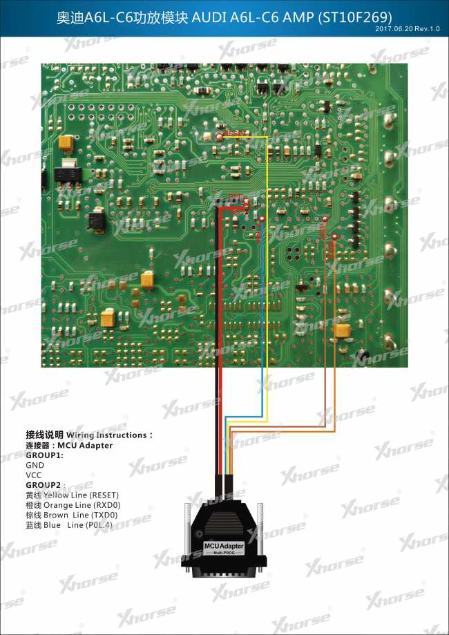 Adapter — ST10F269 (VVDI PROG, wyprowadzenia chipu)