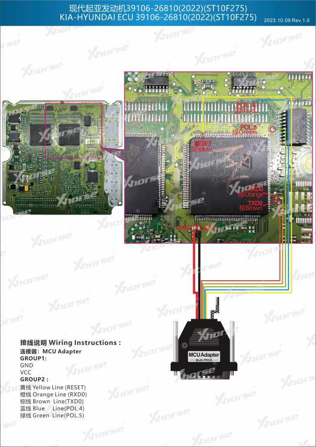 Adapter — ST10F275 (VVDI PROG, wyprowadzenia chipu)