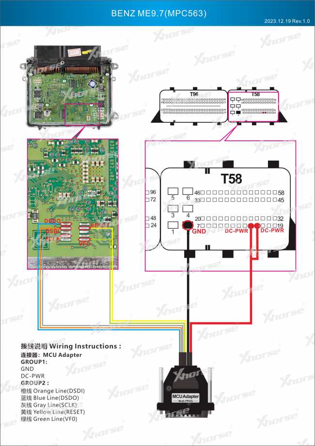 Adapter — MPC563 (VVDI PROG, wyprowadzenia chipu)