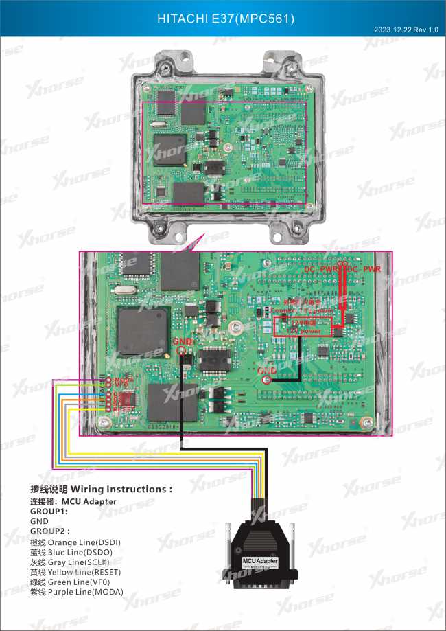 Adapter — MPC561 (VVDI PROG, wyprowadzenia chipu)