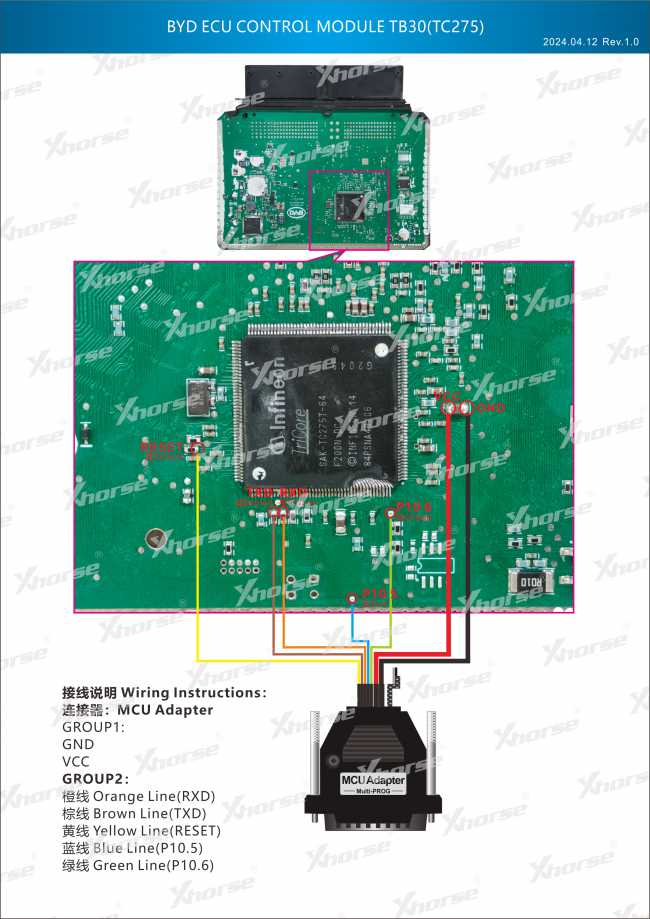 Adapter — TC275 (VVDI PROG, wyprowadzenia chipu)
