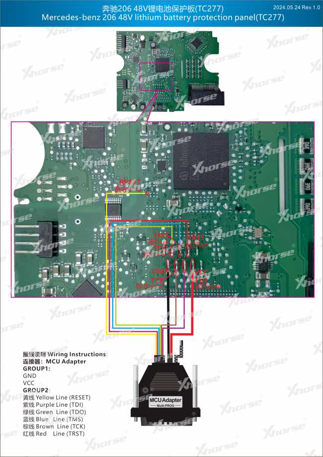 Adapter — TC277 (VVDI PROG, wyprowadzenia chipu)
