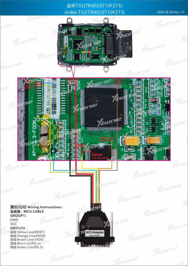 Adapter — ST10F273 (VVDI PROG, wyprowadzenia chipu)