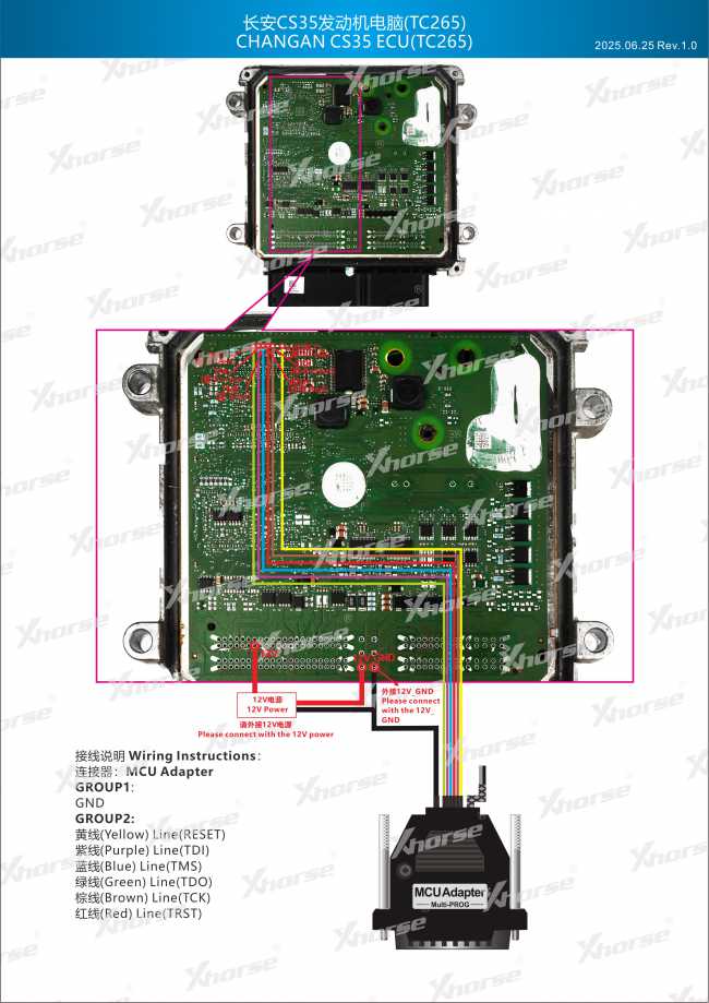 Adapter — TC265 (VVDI PROG, wyprowadzenia chipu)