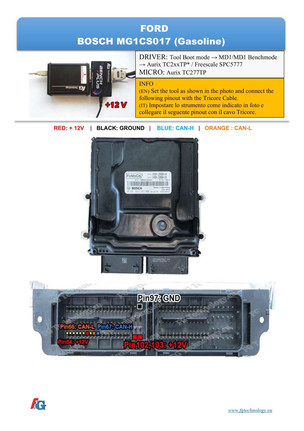 Schemat złącza — BENCHMODE MG1CS017 TC277TP FORD