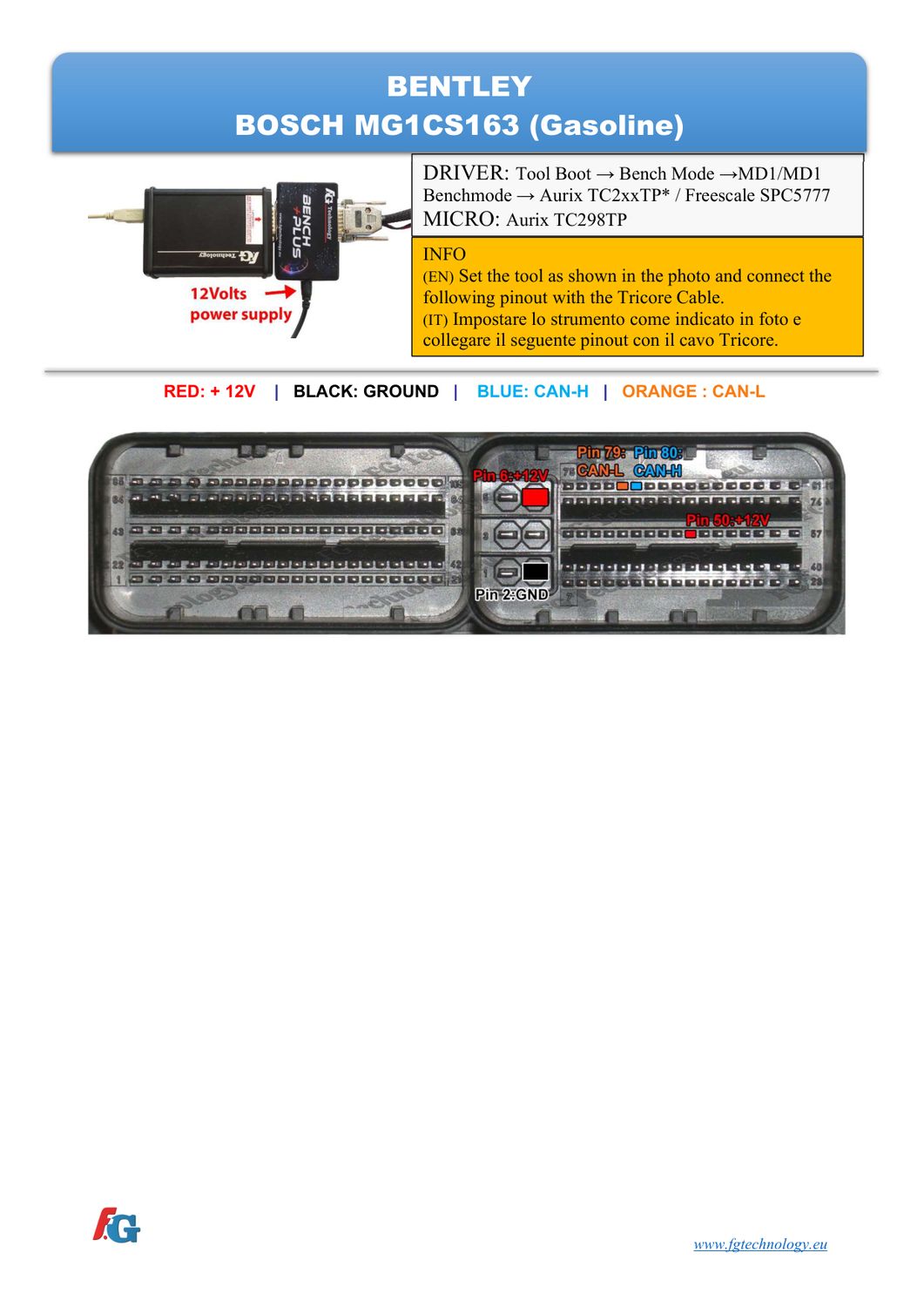 Schemat złącza — BENCHMODE MG1CS163 TC298TP VAG
