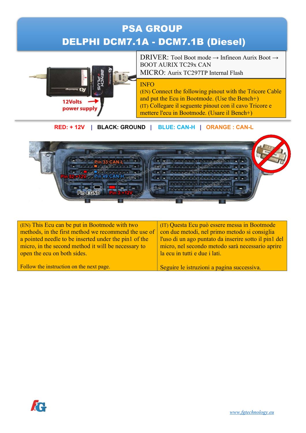 Schemat złącza — BOOTAURIX DCM7.1 TC297TP PSA