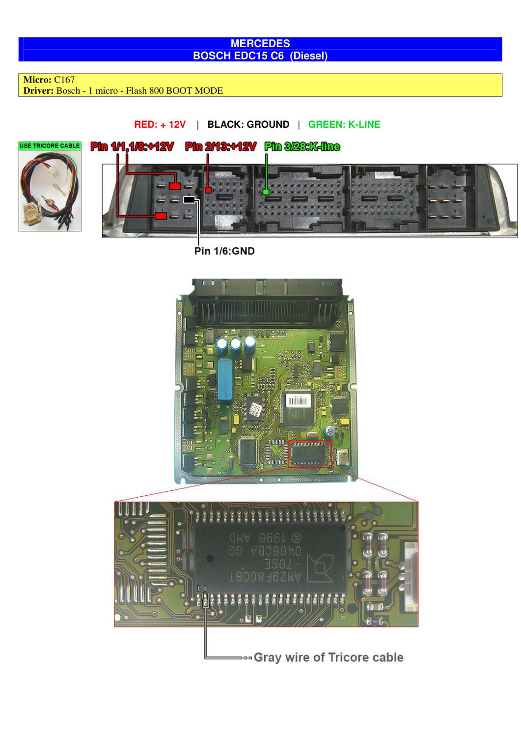 Schemat złącza — BOOTST10C167 BOSCH EDC15 C6 MERCEDES