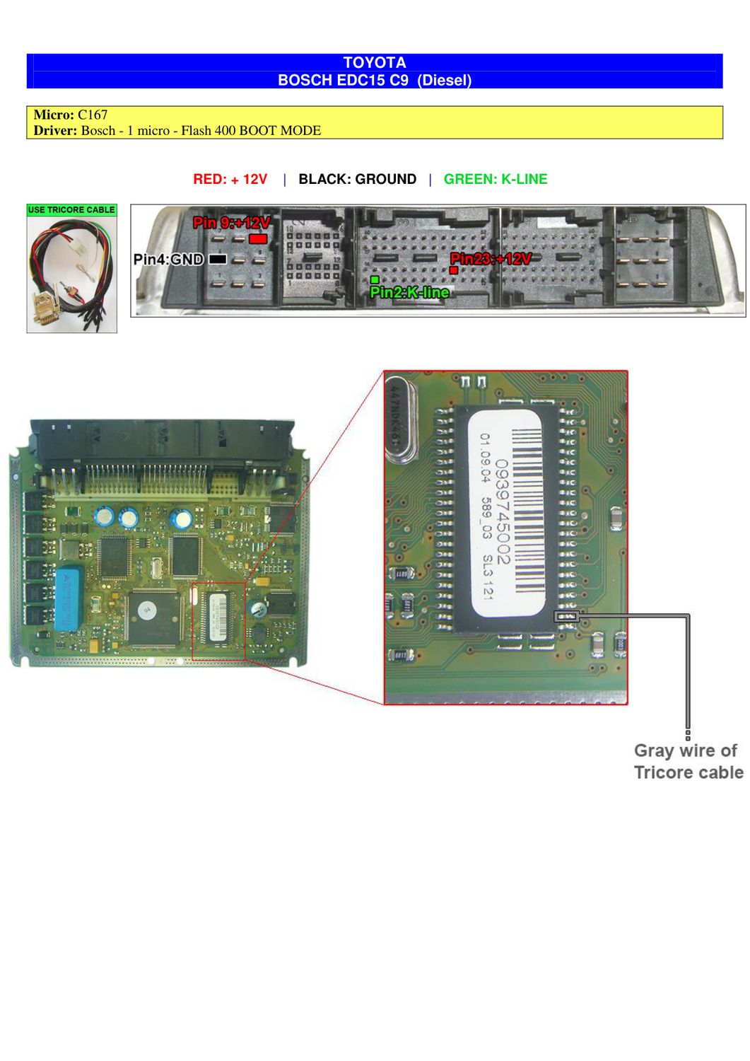 Schemat złącza — BOOTST10C167 BOSCH EDC15 C9 TOYOTA