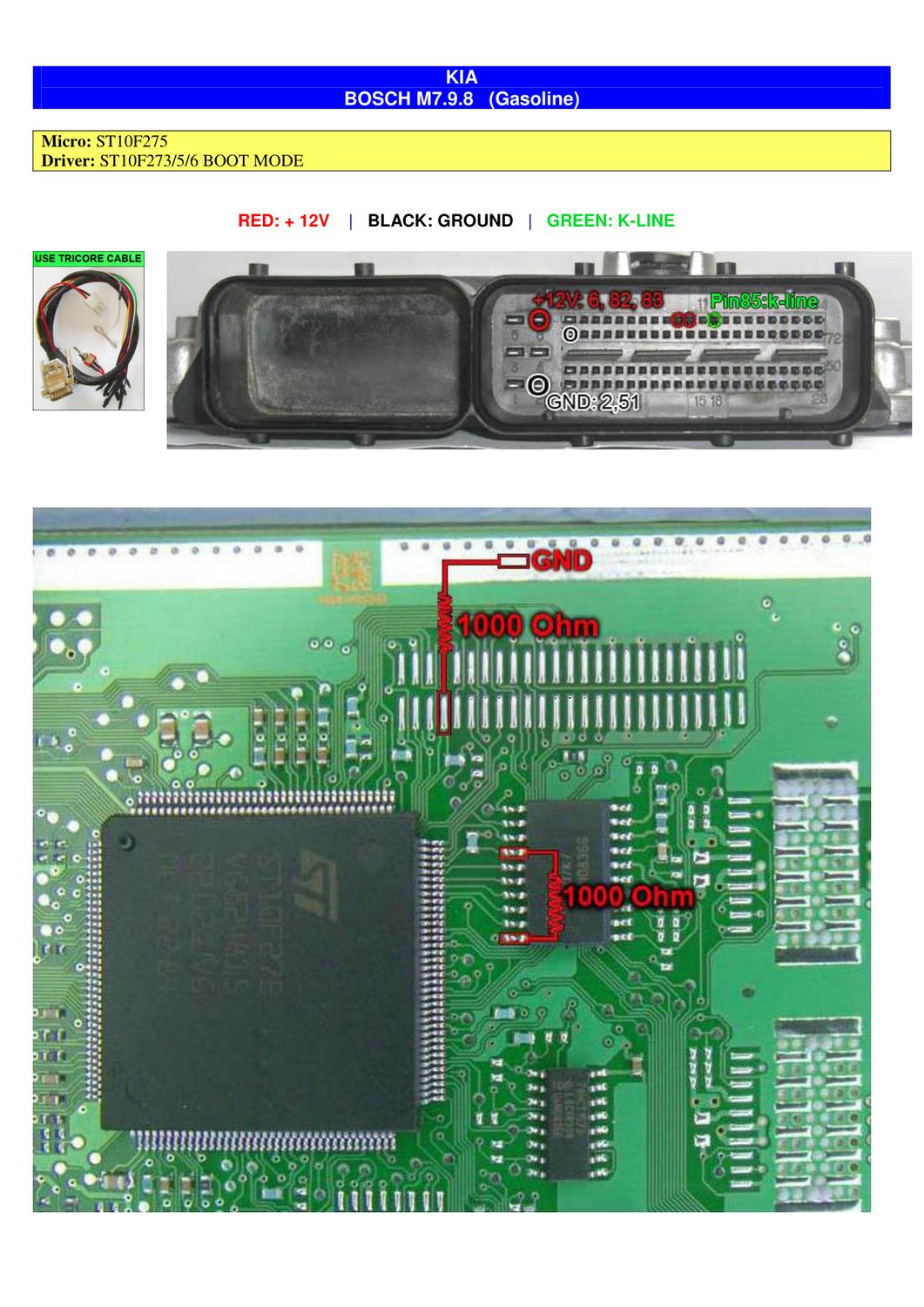 Schemat złącza — BOOTST10C167 BOSCH M7.9.8 KIA