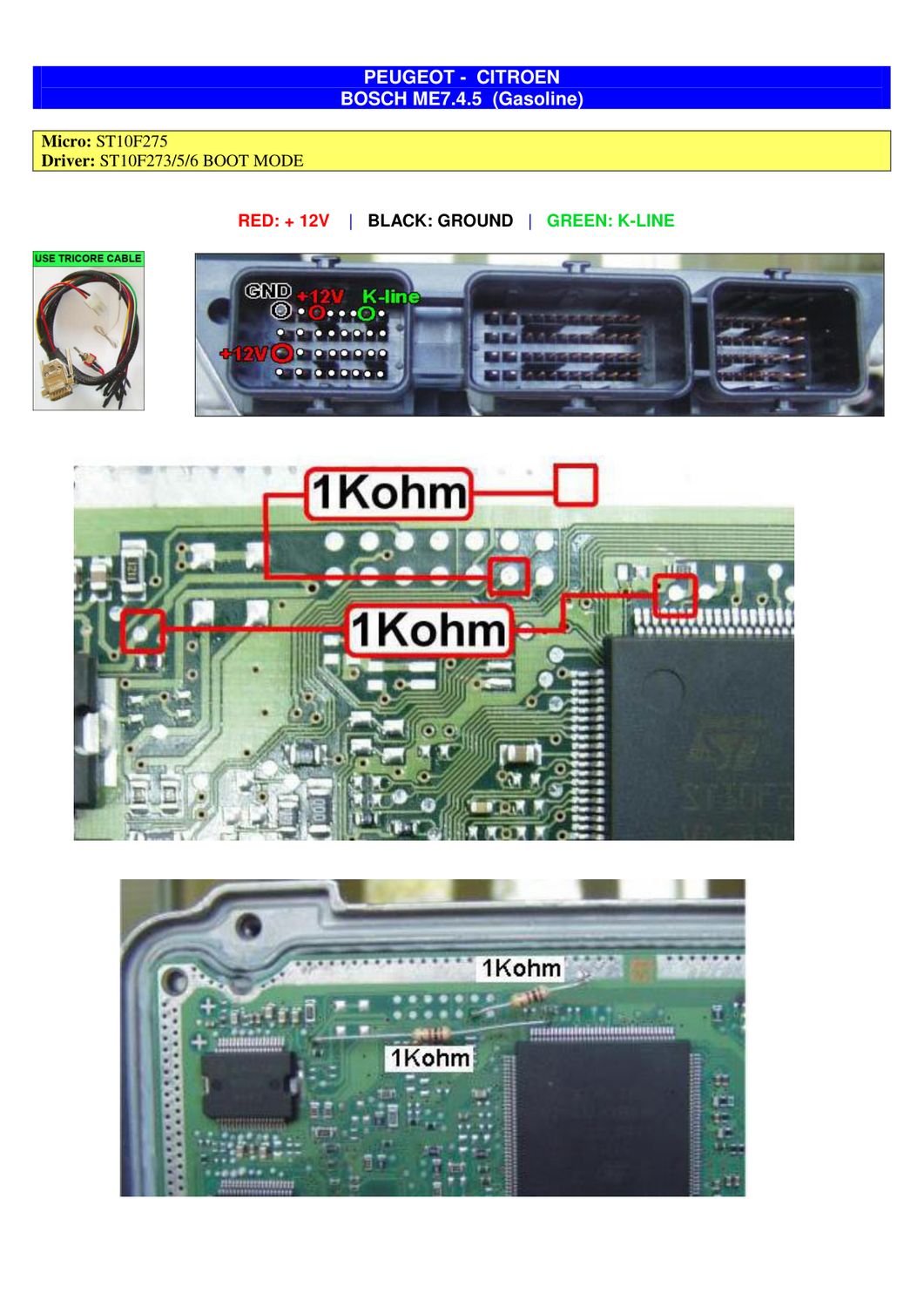 Schemat złącza — BOOTST10C167 BOSCH ME7.4.5 PSA