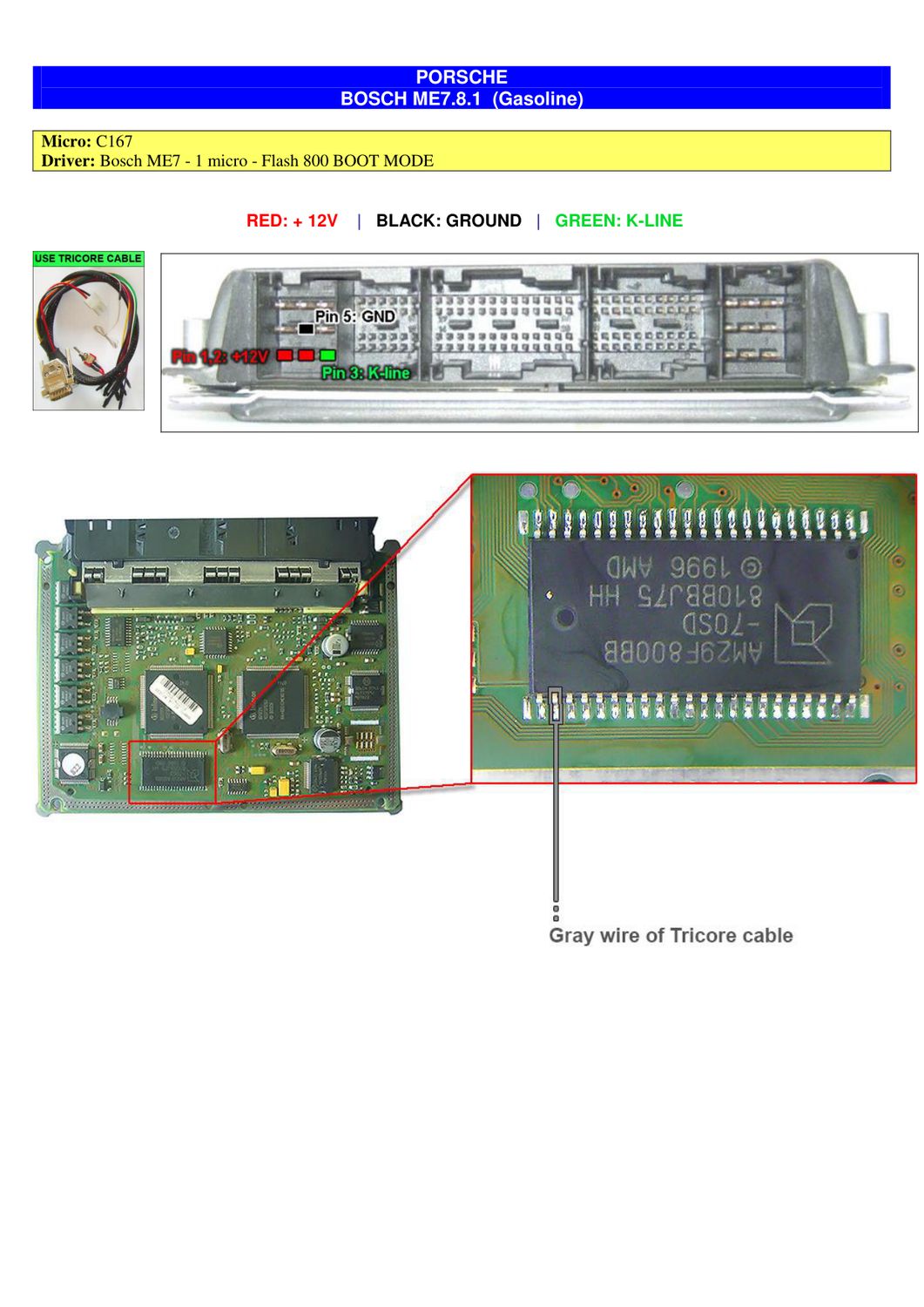 Schemat złącza — BOOTST10C167 BOSCH ME7.8.1 PORSCHE