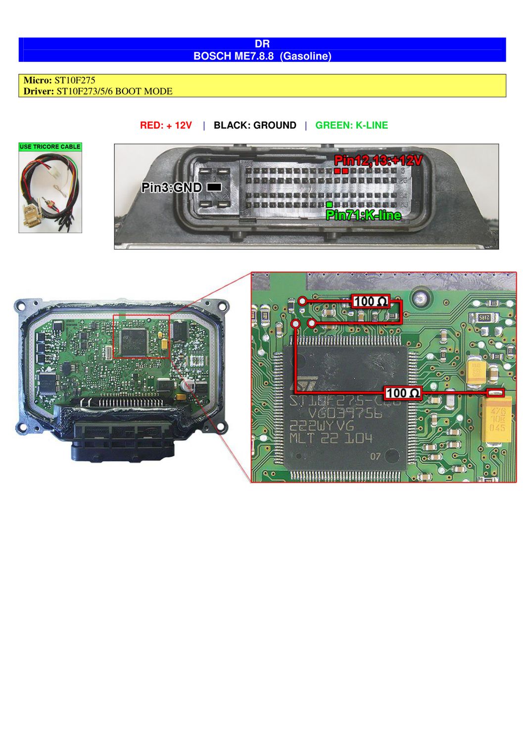 Schemat złącza — BOOTST10C167 BOSCH ME7.8.8 DR