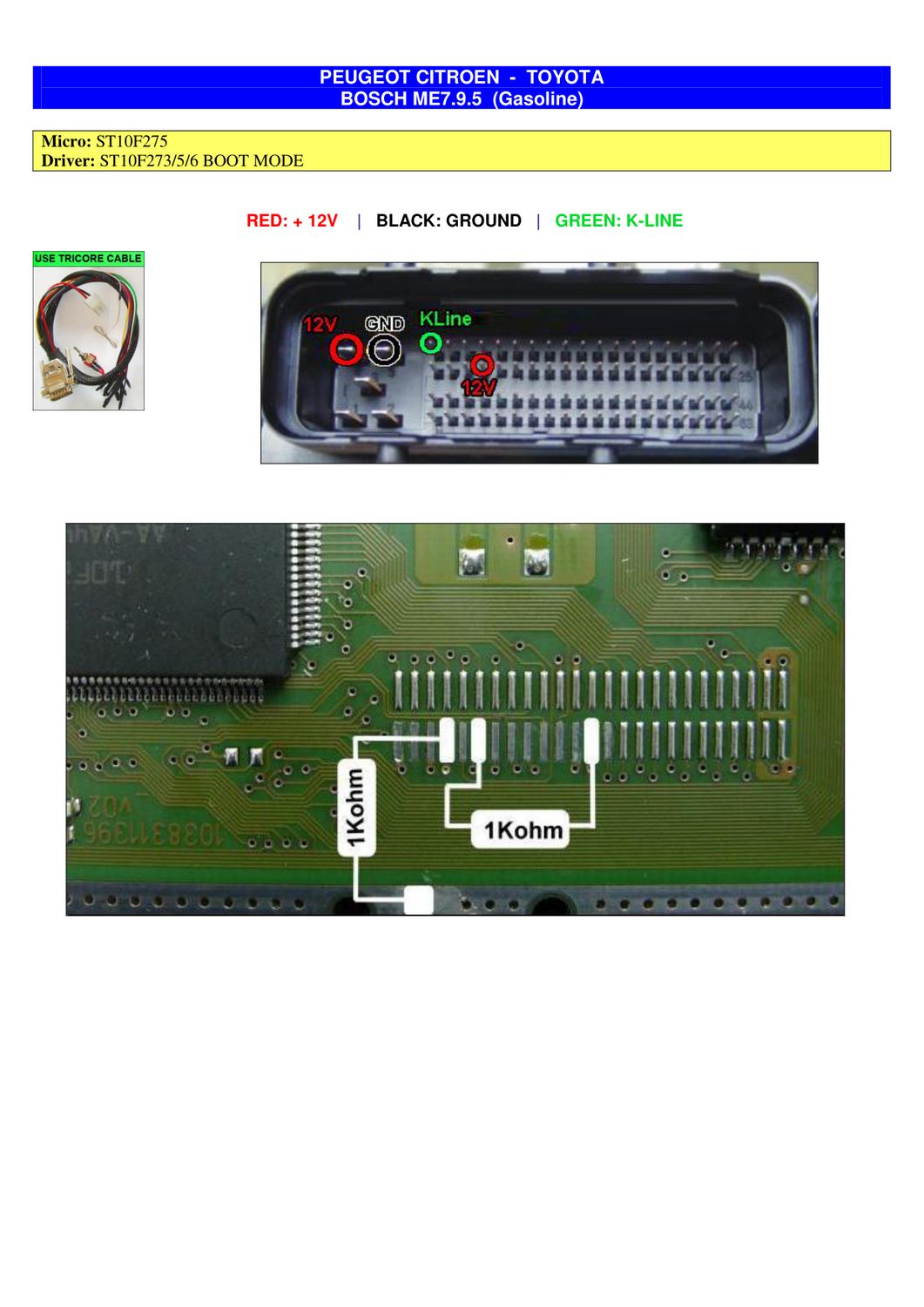 Schemat złącza — BOOTST10C167 BOSCH ME7.9.5 PSA TOYOTA