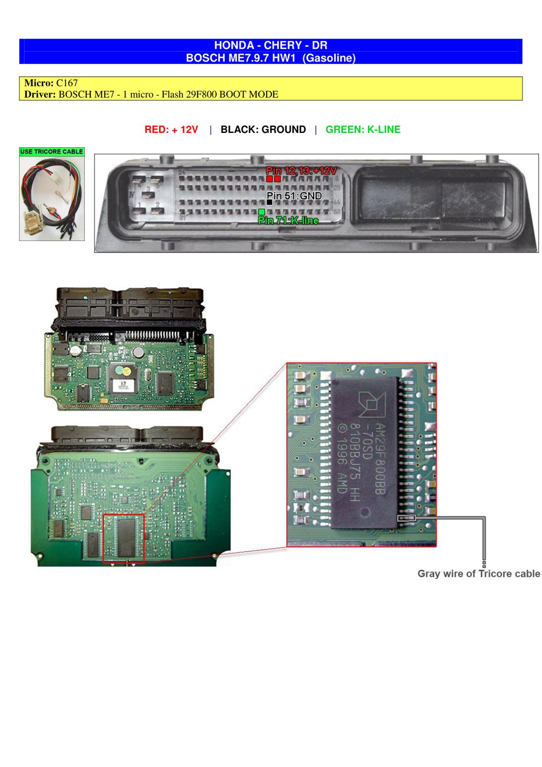 Schemat złącza — BOOTST10C167 BOSCH ME7.9.7 HW1 HONDA