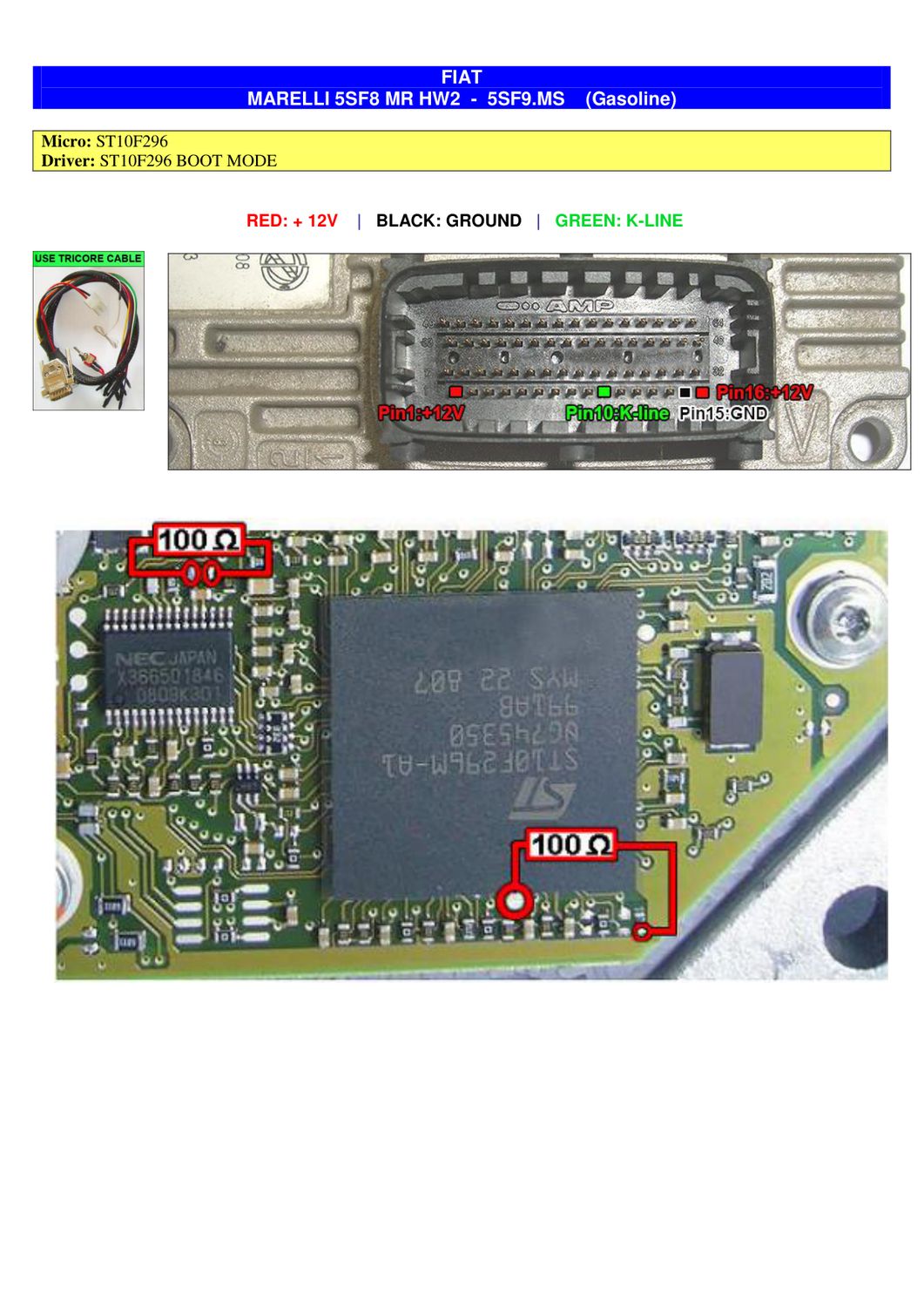 Schemat złącza — BOOTST10C167 MARELLI 5SF8 HW2 5SF9MS FIAT
