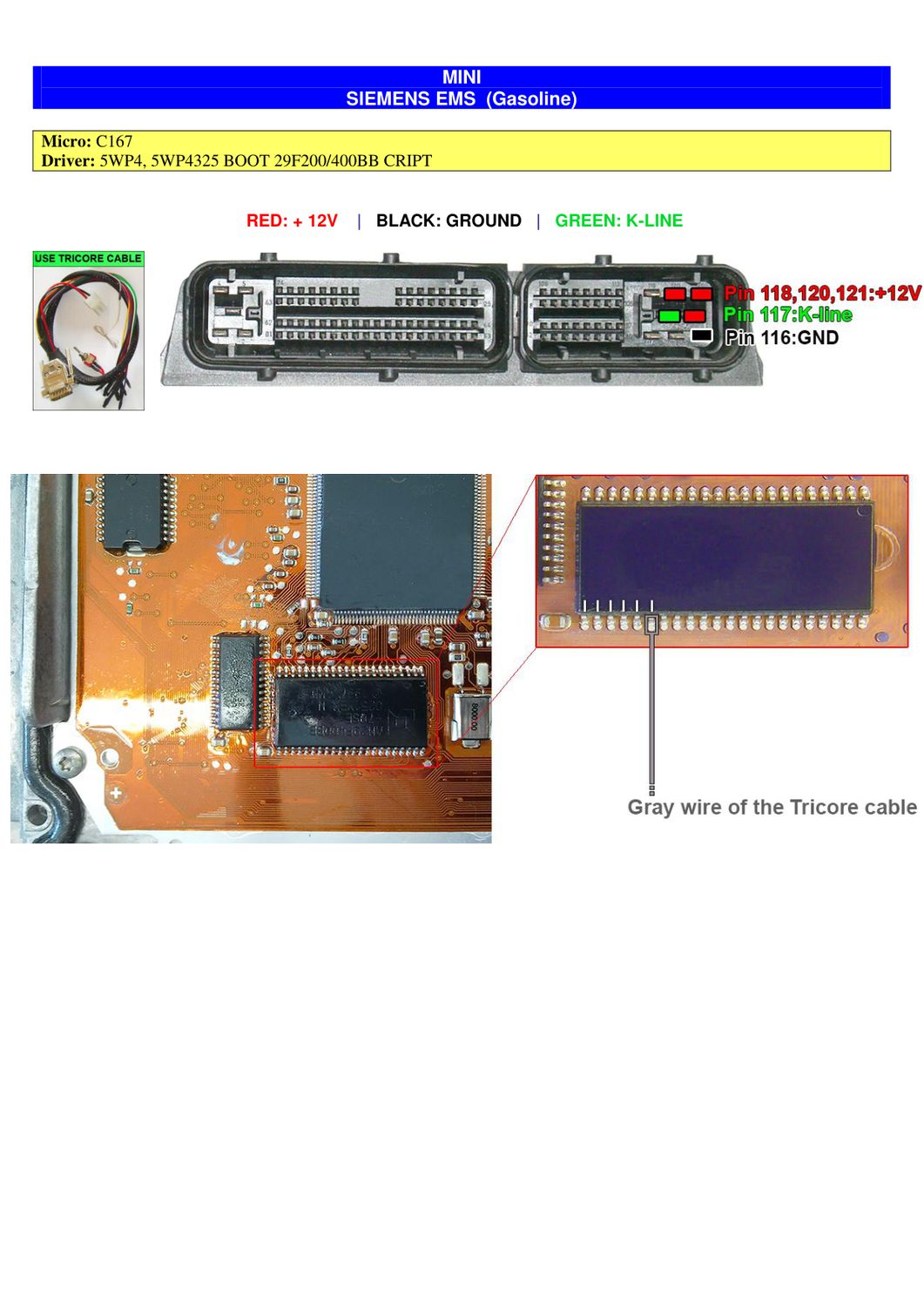 Schemat złącza — BOOTST10C167 SIEMENS EMS MINI