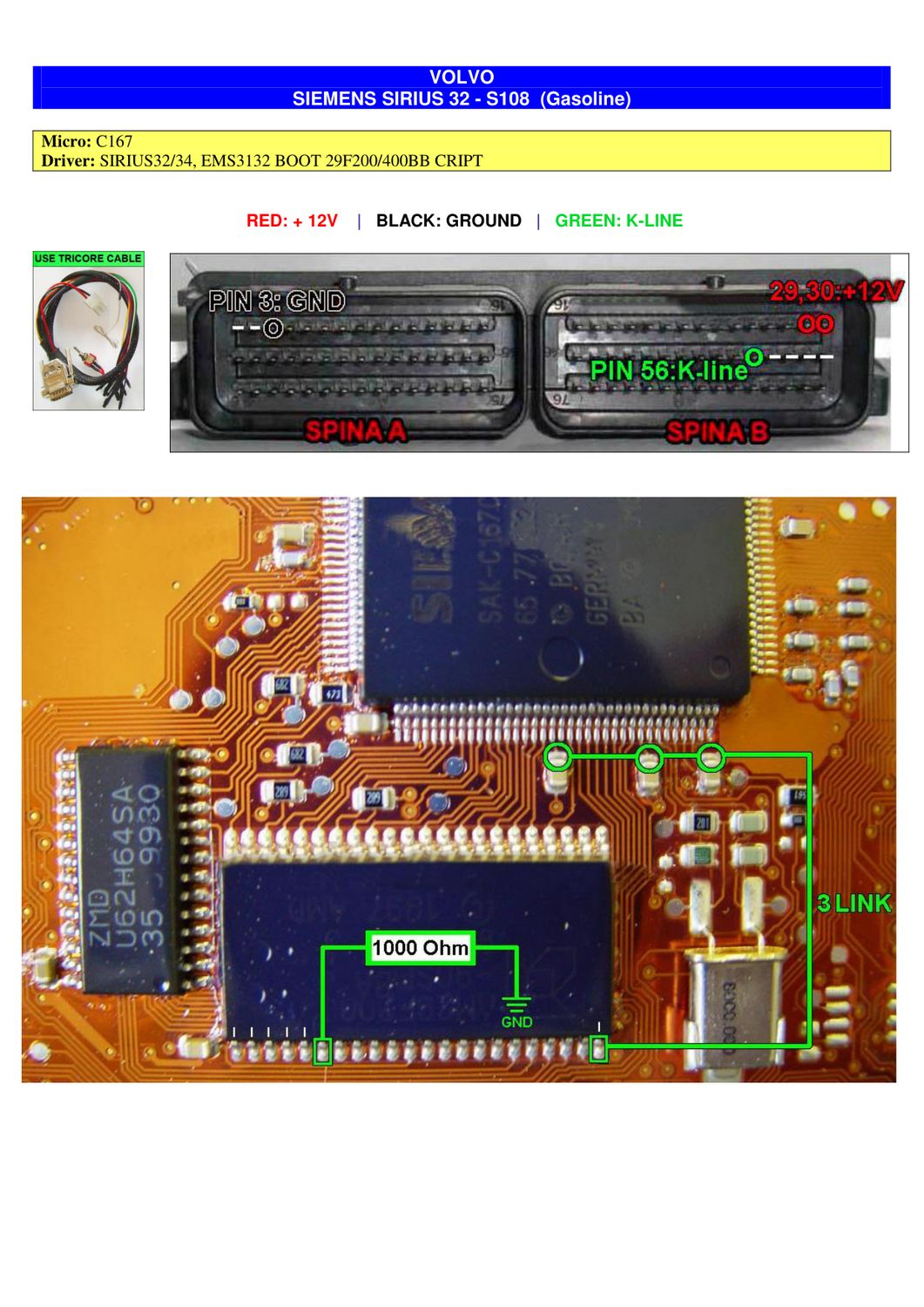 Schemat złącza — BOOTST10C167 SIEMENS SIRIUS32 VOLVO