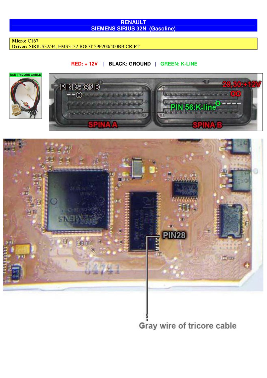 Schemat złącza — BOOTST10C167 SIEMENS SIRIUS32N RENAULT
