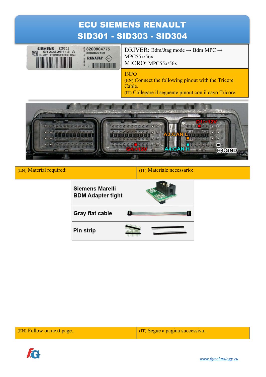 Schemat złącza — MPC55x MPC56x SIEMENS SID301