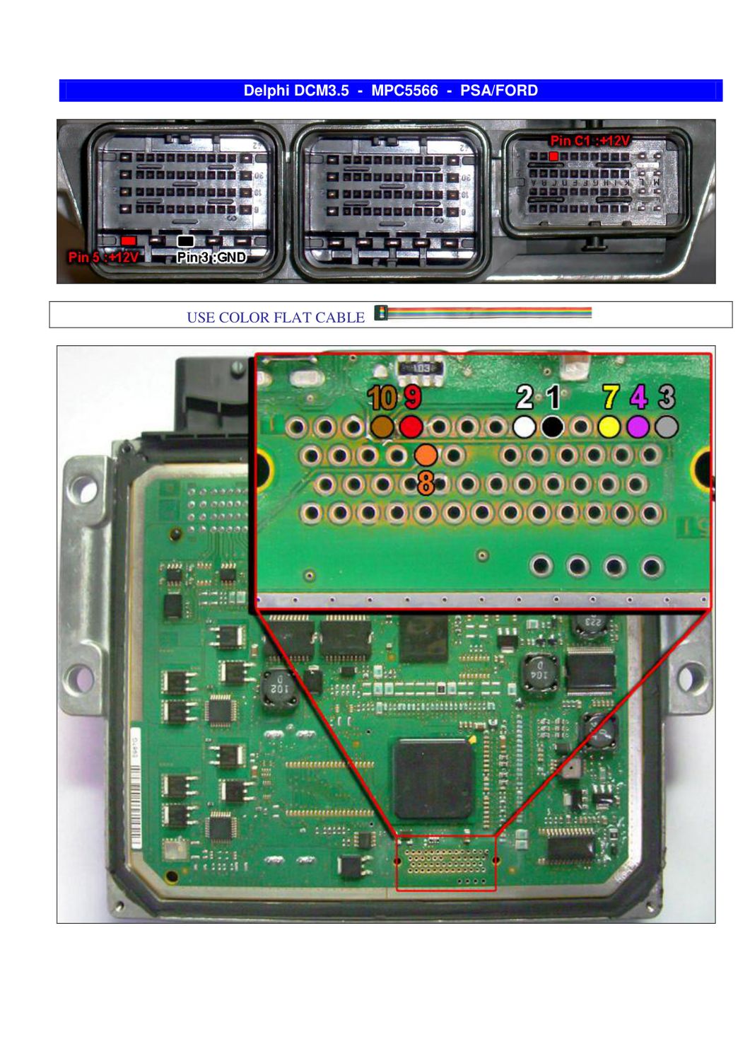 Schemat złącza — MPC55xx PSA DELPHI DCM3.5