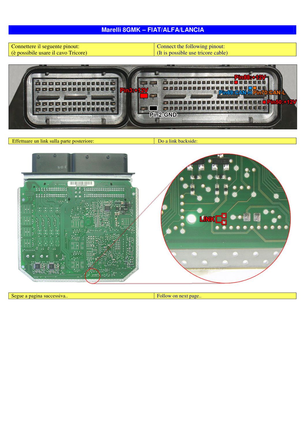 Schemat złącza — MPC56xx MARELLI 8GMK FIAT