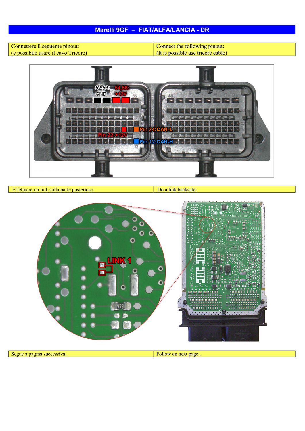 Schemat złącza — MPC56xx MARELLI 9GF FIAT