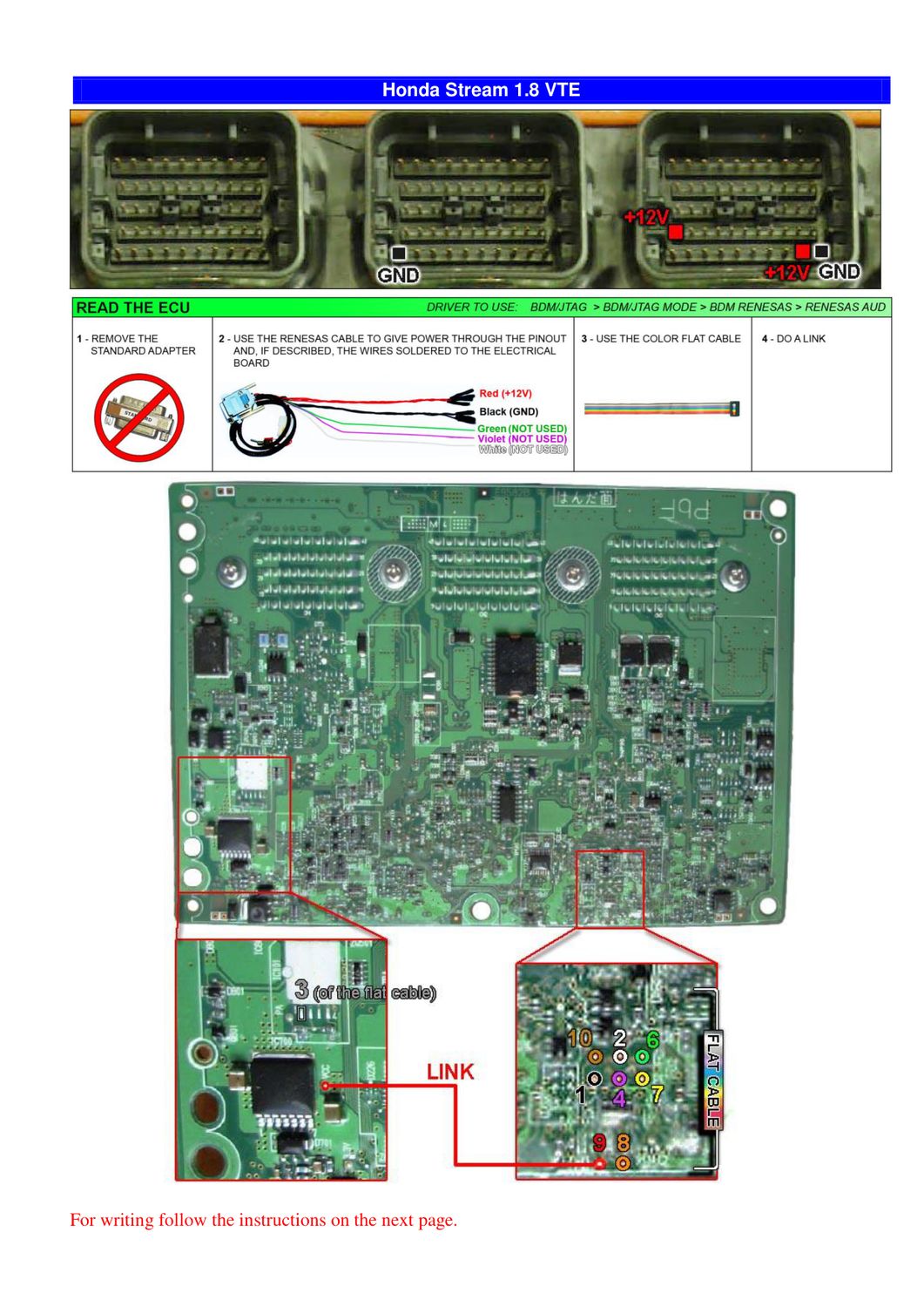 Schemat złącza — RENESAS HONDA STREAM 1.8VTE