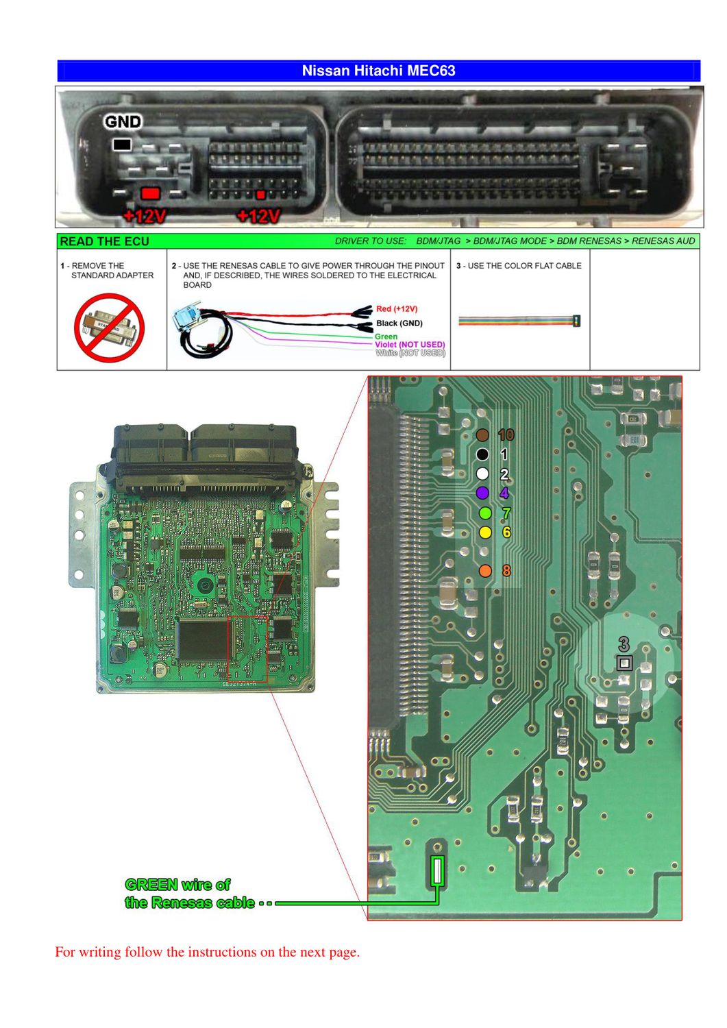 Schemat złącza — RENESAS NISSAN HITACHI MEC63