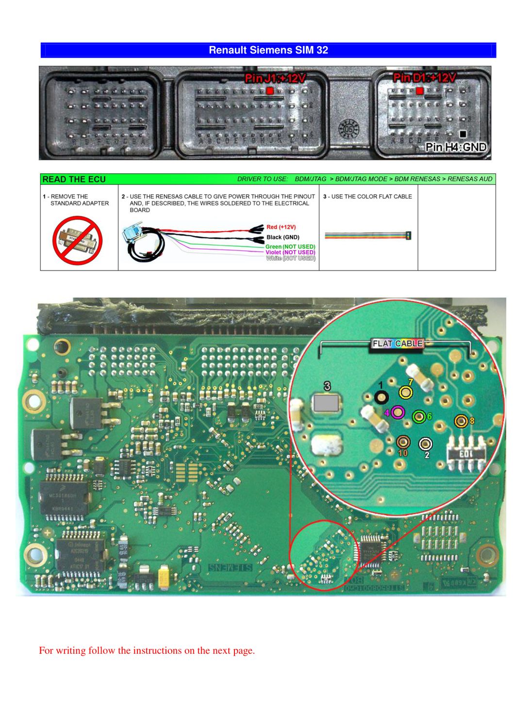 Schemat złącza — RENESAS RENAULT SIEMENS SIM32