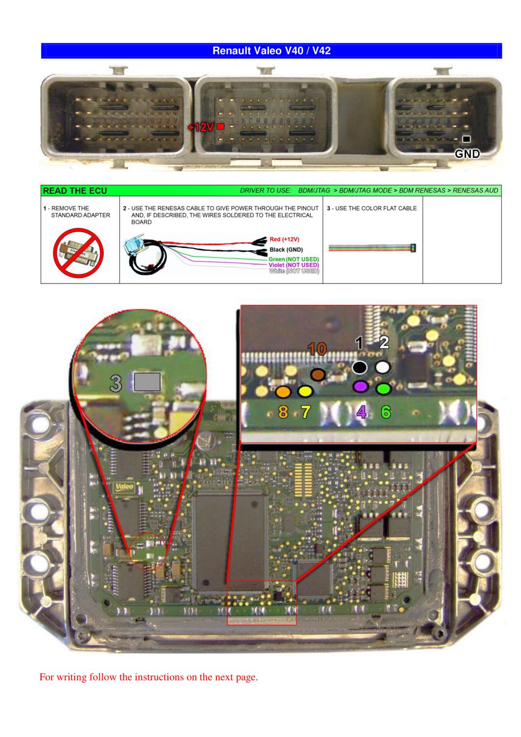 Schemat złącza — RENESAS RENAULT VALEO V40