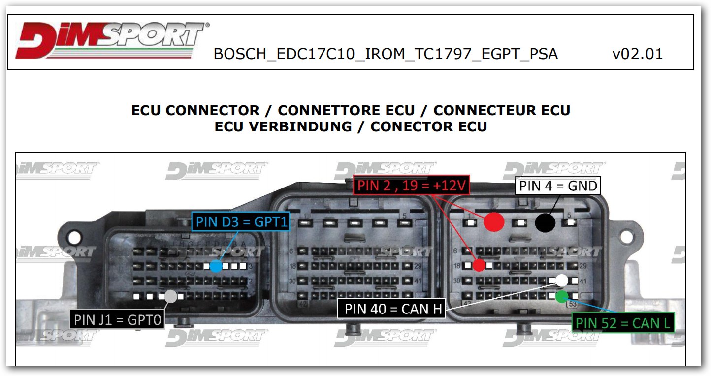 Schemat złącza — BOSCH EDC17C10 IROM TC1797 EGPT PSA