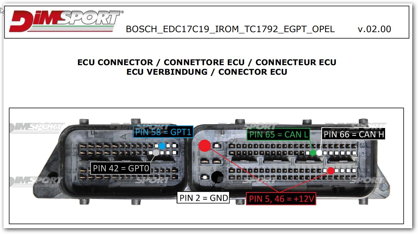 Schemat złącza — BOSCH EDC17C19 IROM TC1792 EGPT OPEL