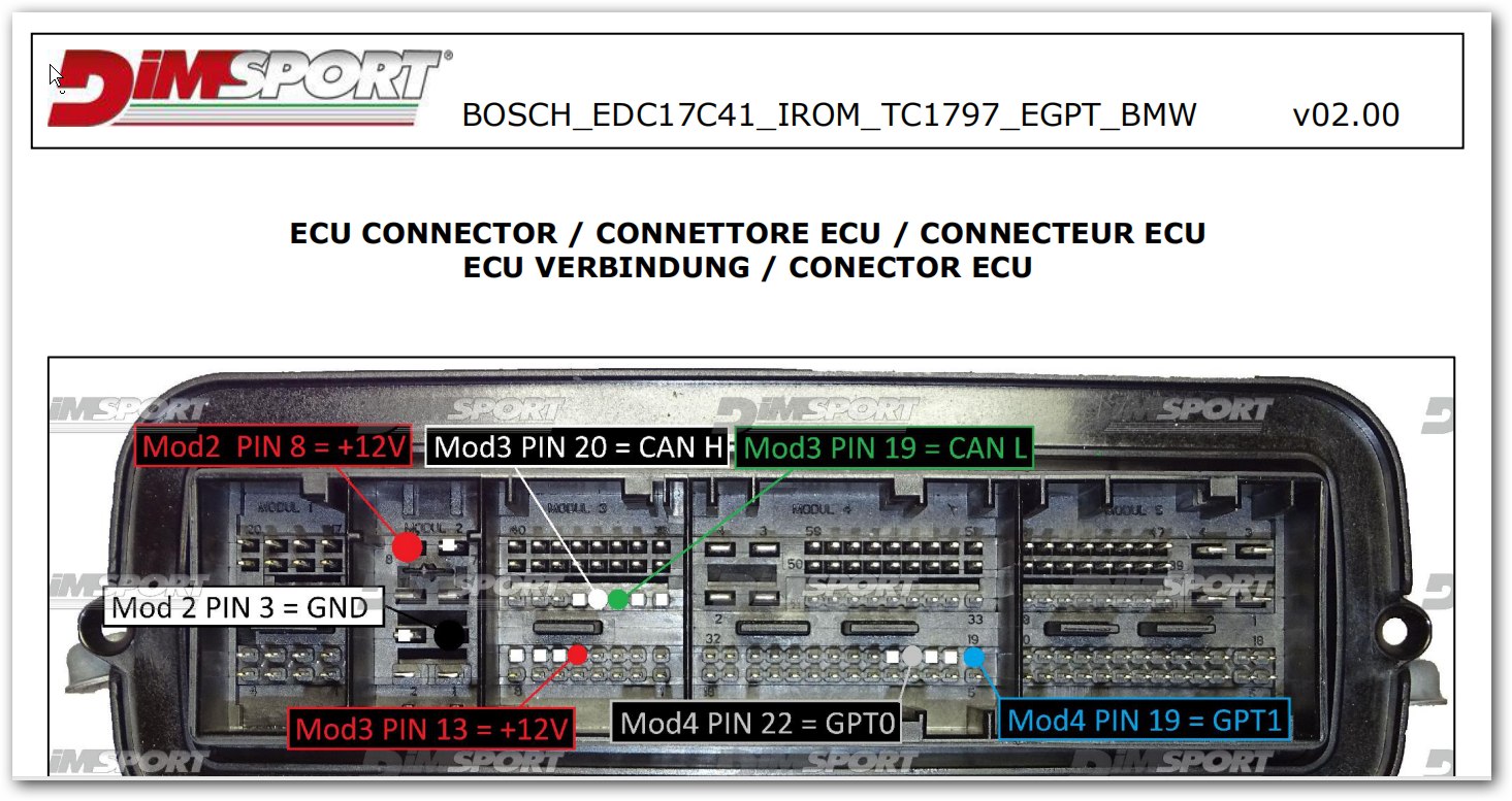 Schemat złącza — BOSCH EDC17C41 IROM TC1797 EGPT BMW
