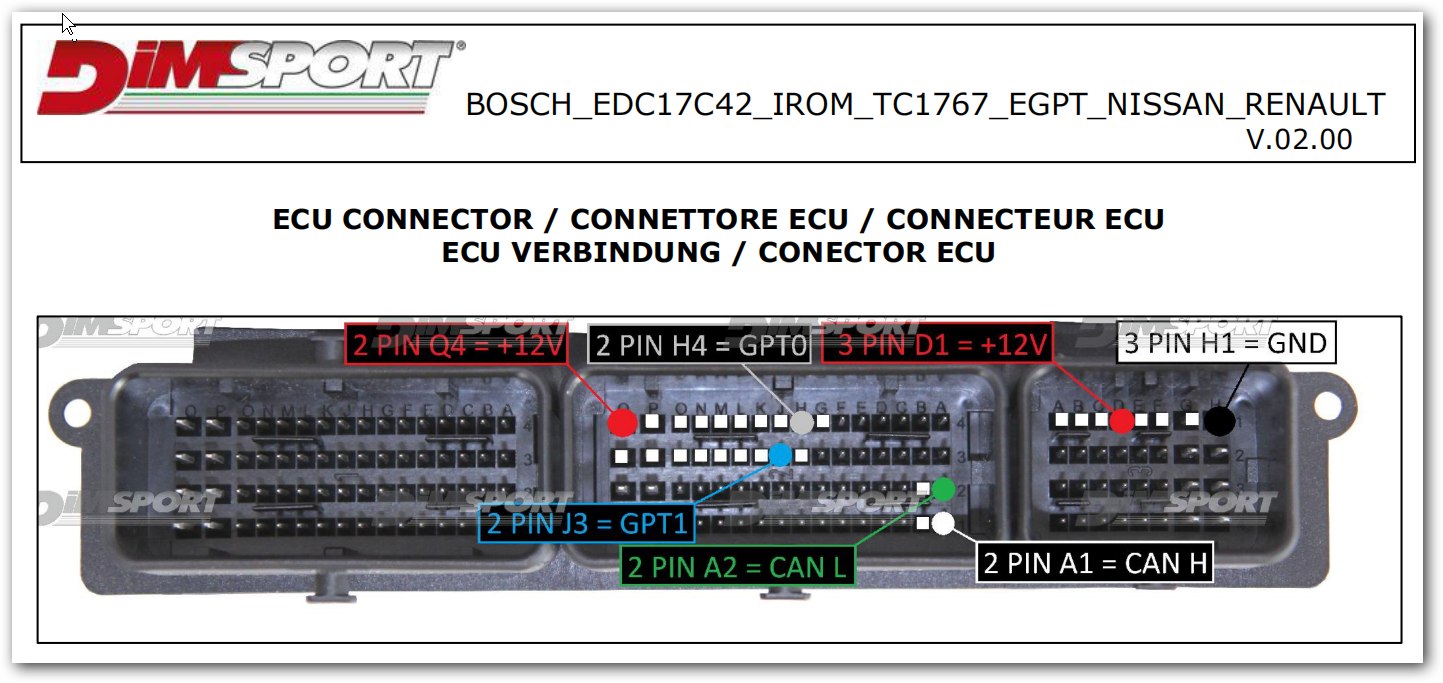 Schemat złącza — BOSCH EDC17C42 IROM TC1767 EGPT NISSAN