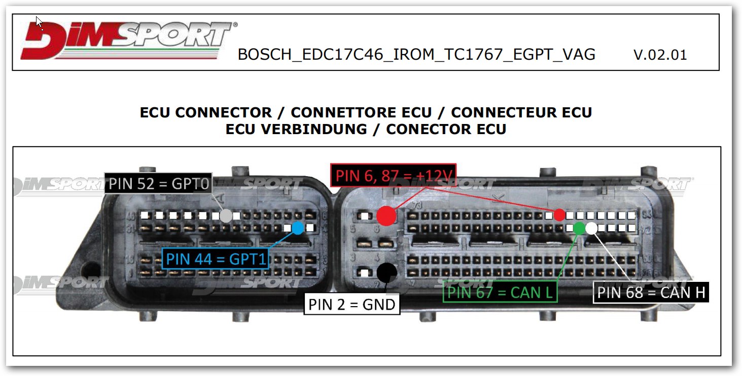 Schemat złącza — BOSCH EDC17C46 IROM TC1767 EGPT VAG