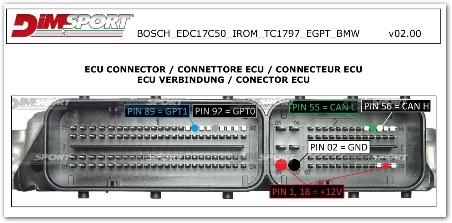 Schemat złącza — BOSCH EDC17C50 IROM TC1797 EGPT BMW