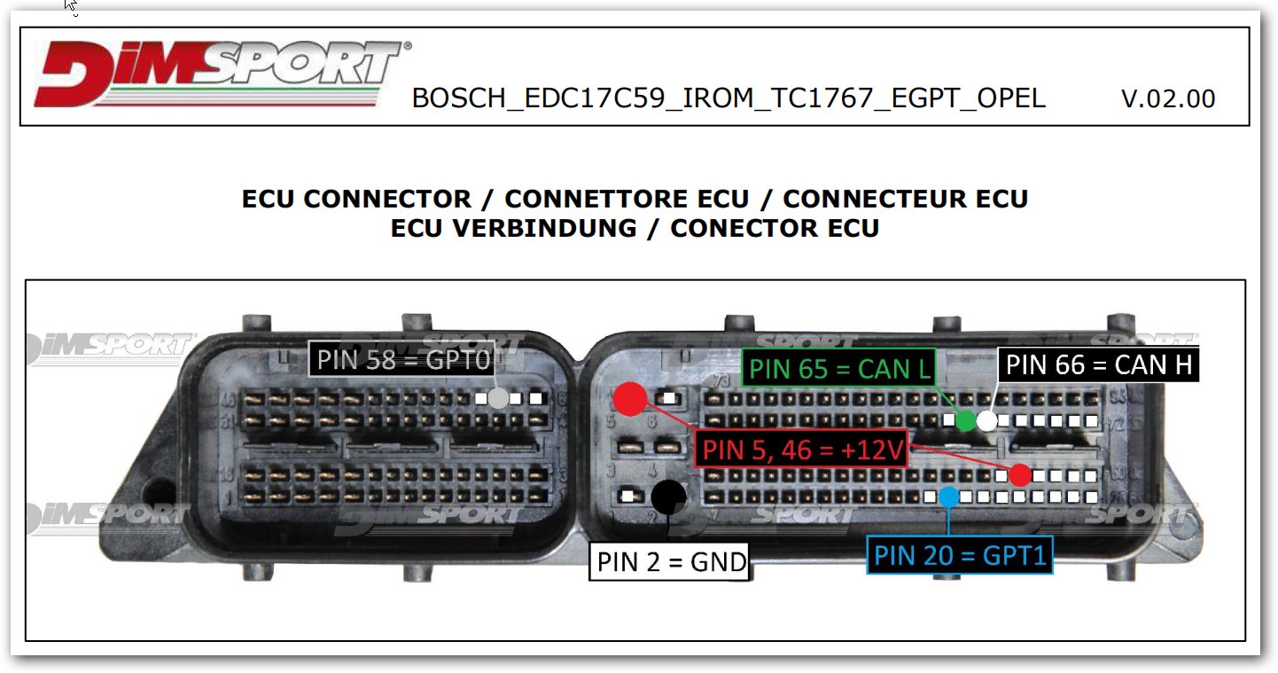 Schemat złącza — BOSCH EDC17C59 IROM TC1767 EGPT OPEL