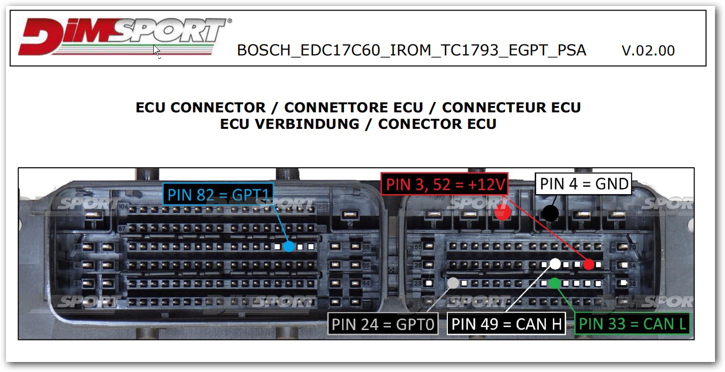 Schemat złącza — BOSCH EDC17C60 IROM TC1793 EGPT PSA