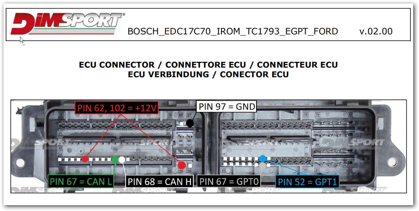 Schemat złącza — BOSCH EDC17C70 IROM TC1793 EGPT FORD