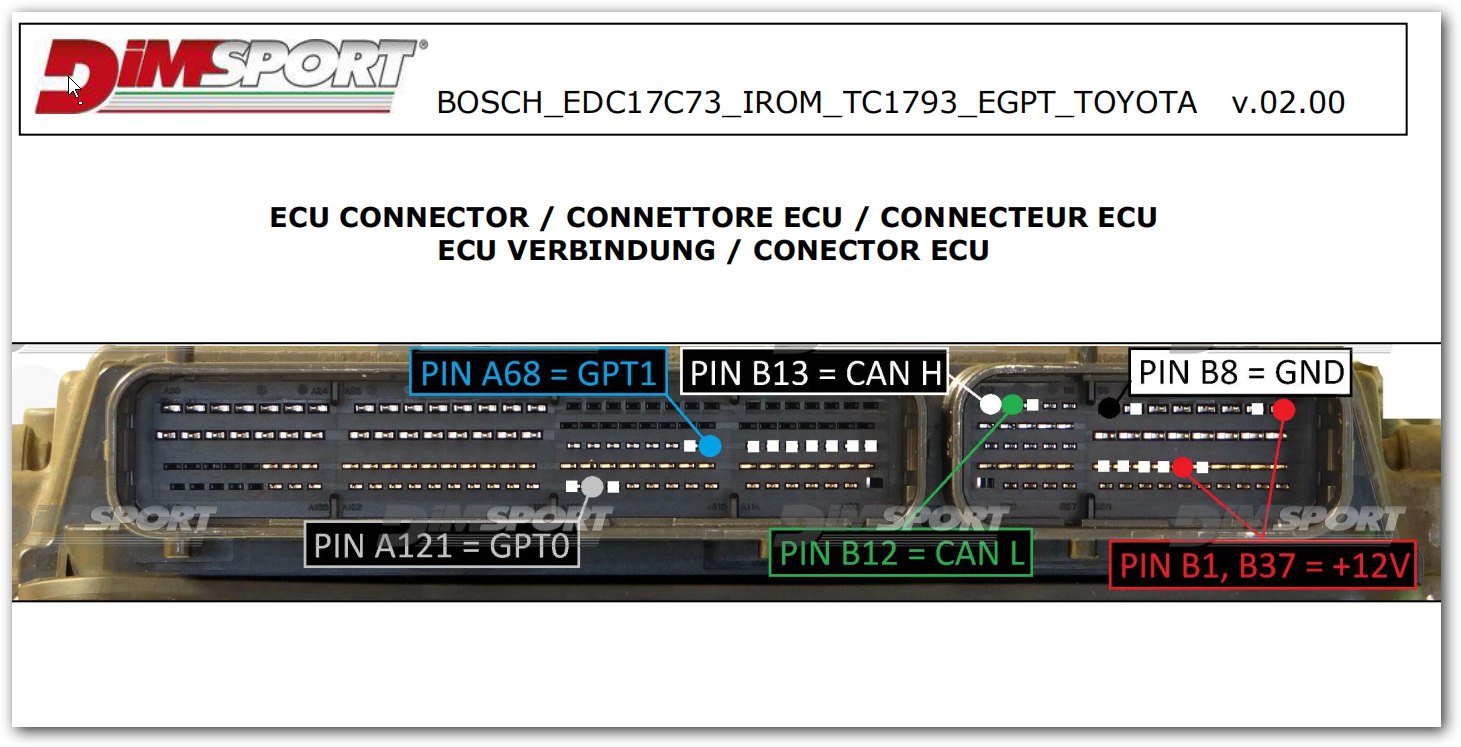Schemat złącza — BOSCH EDC17C73 IROM TC1793 EGPT TOYOTA