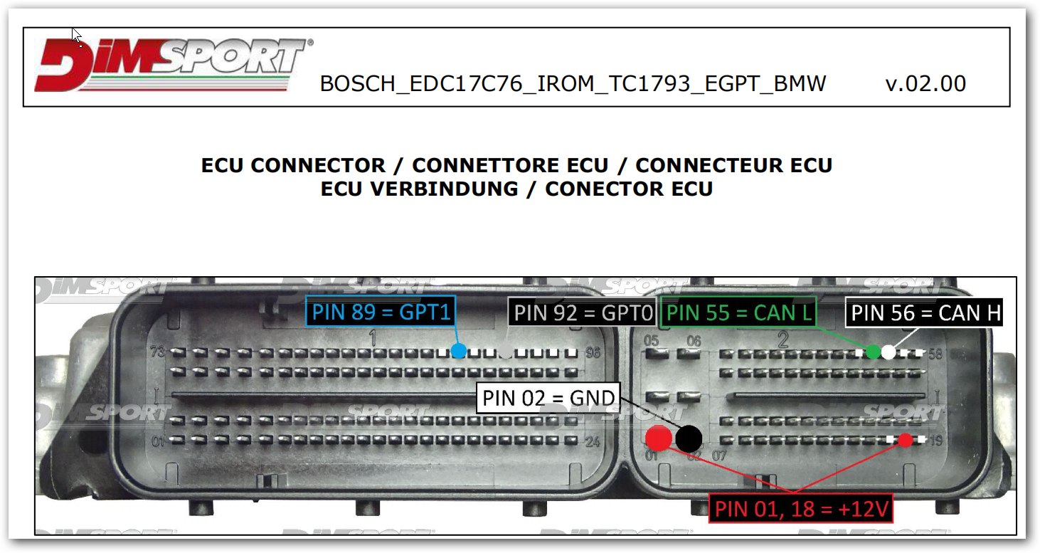 Schemat złącza — BOSCH EDC17C76 IROM TC1793 EGPT BMW
