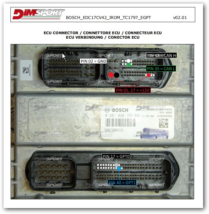 Schemat złącza — BOSCH EDC17C83 IROM TC1793 EGPT ISUZU